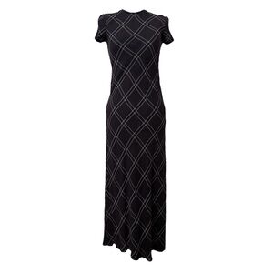 *SOLD* Vintage ‘90s black & white diamond plaid maxi dress